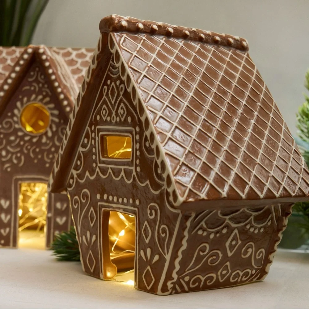 Handcrafted Gingerbread Village House, 1- Small, Brown